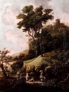Paesaggio Con Viandanti Presso Unruscello by Adriaen Bloemaert