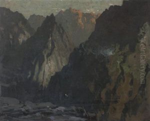 Mountain Landscape, Possibly The Cullins, Skye by James Paterson