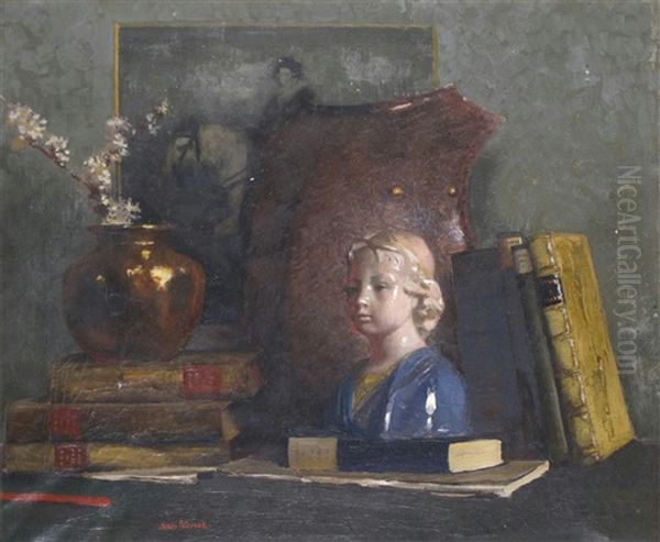 Still Life Of Books, Armour, A Bust And Vase - view 1