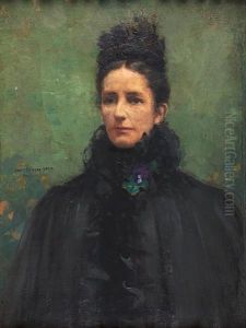 Mrs. Monteith, Half-length, In Black by James Paterson