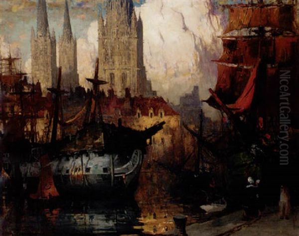 A Flemish Port - view 1