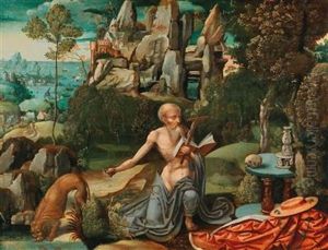 Saint Jerome In The Wilderness by Joachim Patinir