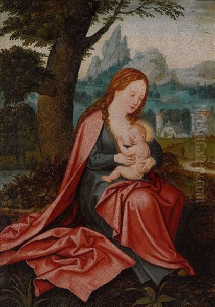 Maria Mit Dem Kind In Weiter Landschaft - view 1