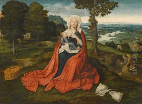 Virgin And Child Seated Before An Extensive Landscape - view 1