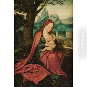 Vierge A L'enfant Dans Un Paysage by Joachim Patinir