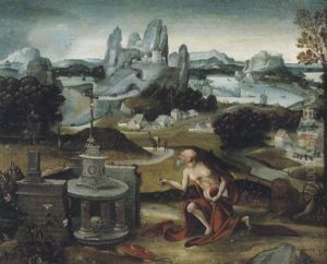 Der Heilige Hieronymus In Einer Landschaft by Joachim Patinir