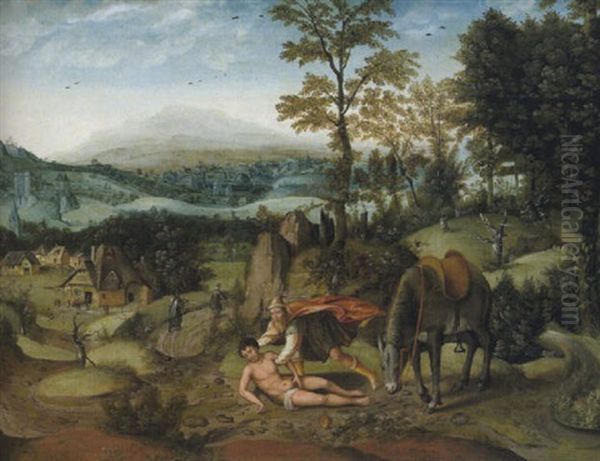 Weite Bewaldte Landschaft Mit Dem Barmherzigen Samariter - view 1