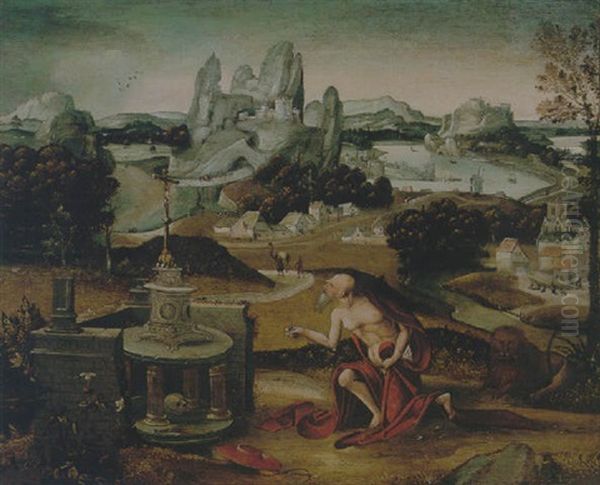 Saint Jerome In Penitence, In An Extensive Rocky Landscape - view 1