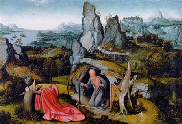 A Panoramic Landscape With Saint Jerome - view 1