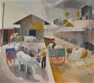 Loading Ox Carts by Karoly Patko