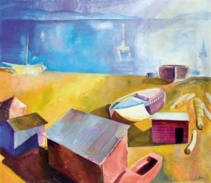Naples Bay (shipbuilding In The Naples Bay) by Karoly Patko
