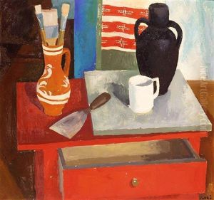 Still Life With Paintbrushes And Spatula