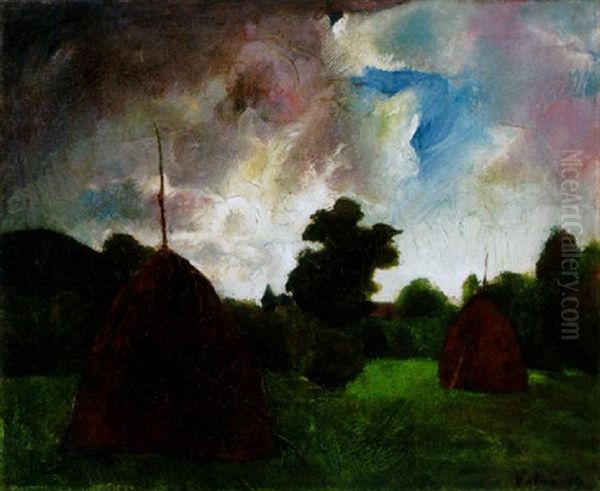 Nagybanyai Taj Boglyakkal, 1926 (landscape In Nagybanya With Stacks) - view 1
