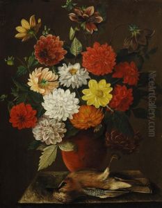 Flower Still Life With A Eurasian Jay