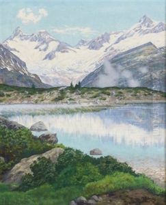 Am Grunsee. Im Hintergrund Obergabelhorn, Wellenkuppe Und Zinalrothorn by Remo Patocchi