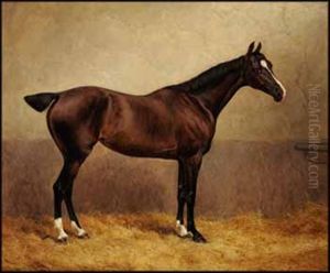 Portrait Of A Racing Horse In A Stable