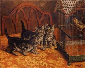 The Recital, Three Kittens Listening To A Canary