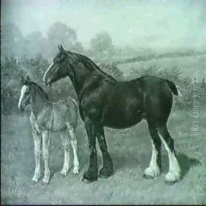 Princess With Foal At Foot by Frank Paton