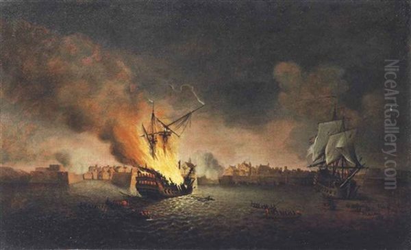 The Action Between Admiral Boscawen"s Fleet And The French Fleet In Louisburgh Harbour, 26th July 1758 - view 1
