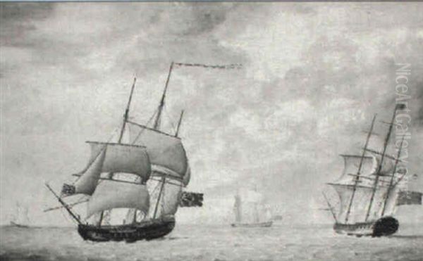 Ships Of The Red Squadron At Sea - view 1