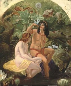 The Quarrel Of Oberon And Titania (study Of The Indian Boy's Mother) by Sir Joseph Noel Paton