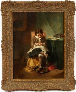 Young Girl Sewing Young Girl Sewing