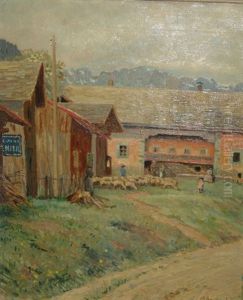 Scene De Village A Pt Bornand Scene De Village A Pt Bornand