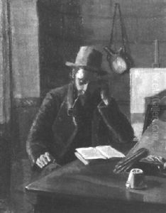 Lesender Mann Im Atelier