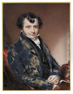 A Young Gentleman In Blue Frock Coat With Brass Buttons by William Patten Jr.