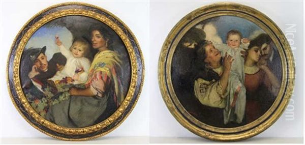 Pair Of Oils: Family Portraits - view 1