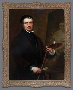 Self Portrait Of Artist Painting 'maternal Affection' by George Patten