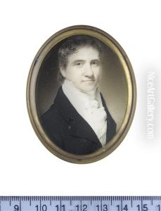 Alexander Maxwell Robertson (1794-1835), Wearing Dark Blue Coat, White Waistcoat, Frilled Chemise, Stock And Tied Cravat by George Patten