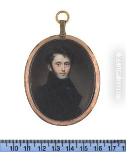A Gentleman, Wearing Dark Blue Coat With Black Collar, White Chemise, Black Stock And Black Cravat by George Patten