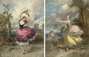 Carlotta Grisi As La Esmeralda At Her Majesty's Theatre (+ Lucile Grahn As Orithia In Les Camp Des Amazones At Her Majesty's Theatre; Pair) by George Patten