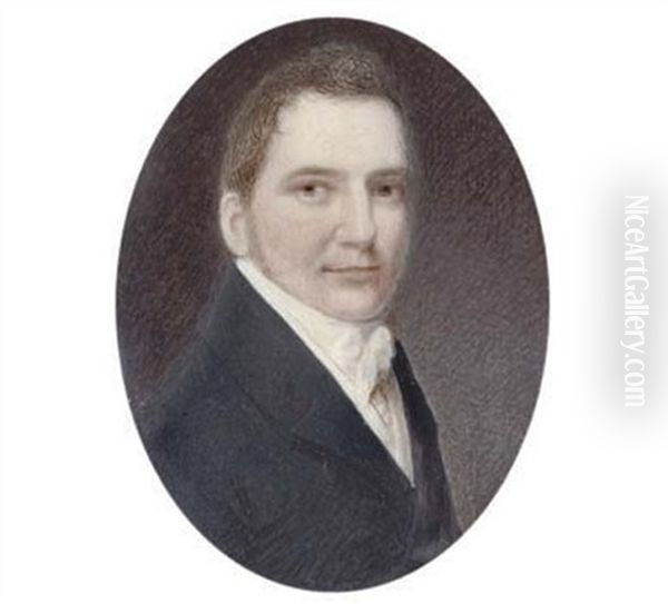 A Gentleman, In Black Coat, White Waistcoat And Cravat (+ Profile Of A Young Gentleman; 2 Works) - view 1