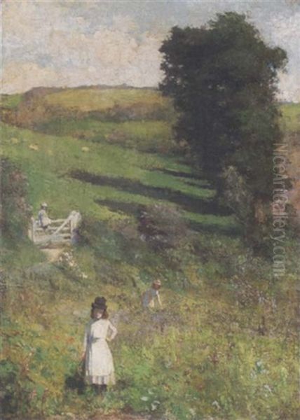 Children In A Meadow - view 1