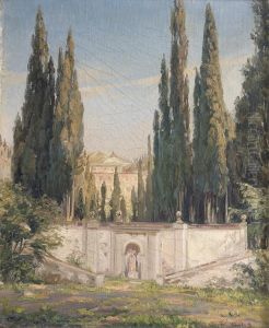 Vue De La Villa D'este by Gerhard Lichtenberg Blom