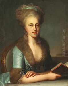 Portrait Of Johanne Charlotte Sophie Zinn, Nee Preisler (1754-1833) In A Blue Silk Dress With Fur Edging Portrait Of Johanne Charlotte Sophie Zinn, Nee Preisler (1754-1833) In A Blue Silk Dress With Fur Edging