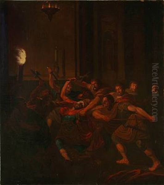 Knud Den Helliges Drab I Sankt Albani Kirke I Odense I Ar 1086 (the Murder Of King Canute The Holy Of Denmark In St. Albani Church) (study) - view 1