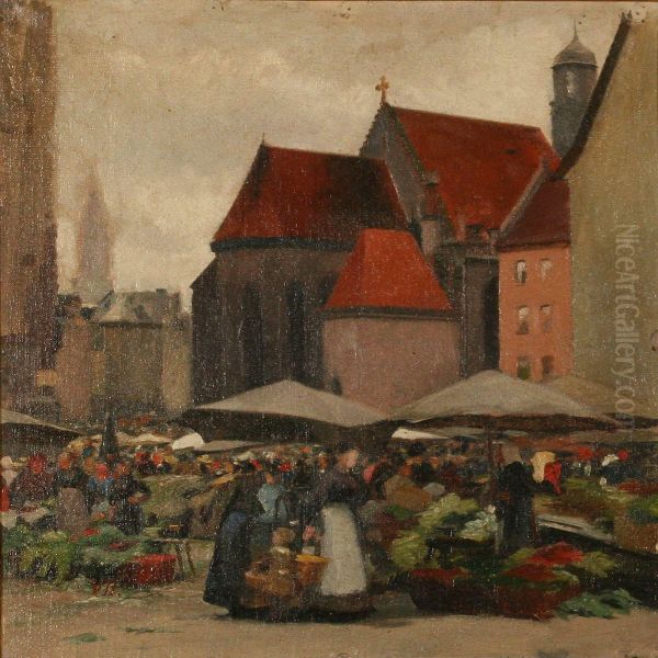 Market Scene From Nuremberg - view 1