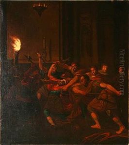 Knud Den Helliges Drab I Sankt Albani Kirke I Odense I Ar 1086 (study)