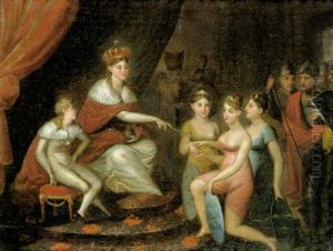 Kalmarunionens Indstiftelse. Dronning Margrethe Med Den Unger Erik Af Pommern Ved Sin Side by Erik Pauelsen