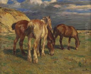 Pferde Auf Der Weide by Ernst Paul