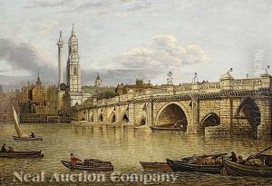 A View Of Old London Bridge And The Church Of St. Magnus, 1790 by John Dean (Sir) Paul