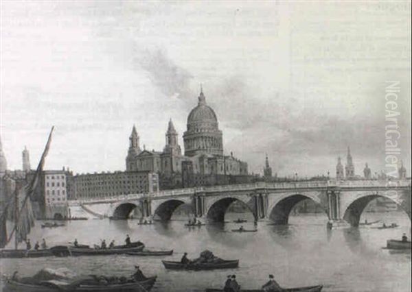 View Of The Thames At Blackfriar's Bridge Looking Towards St. Paul's - view 1