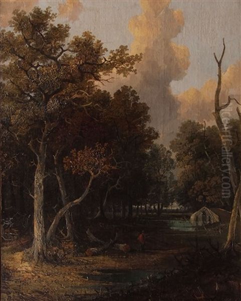 Wooded Landscape With Figure - view 1