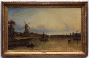 River Landscape With Fishing Boats