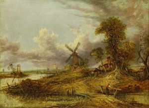 Figures By A Windmill by Joseph Paul