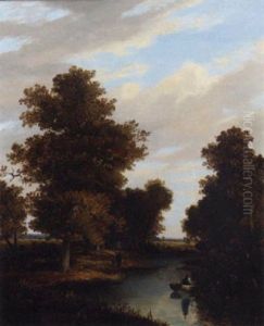 Figures In A Wooded River Landscape Figures In A Wooded River Landscape