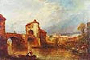Boatman Below A Bridge